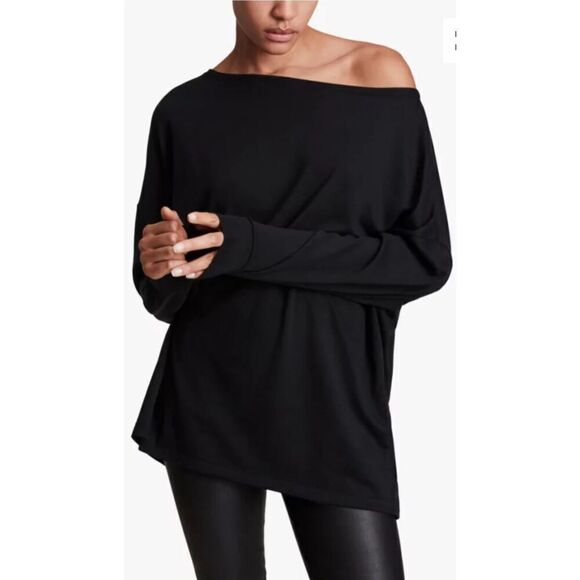 AllSaints Rita T-Shirt in Black NWT Size Medium - Picture 1 of 9